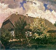 Ferdynand Ruszczyc Manor house in Bohdanow oil painting